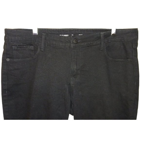 OLD NAVY 14Short Black Mid Rise Pop Icon Cotton Blend Skinny Jeans 26" inseam - Picture 3 of 6